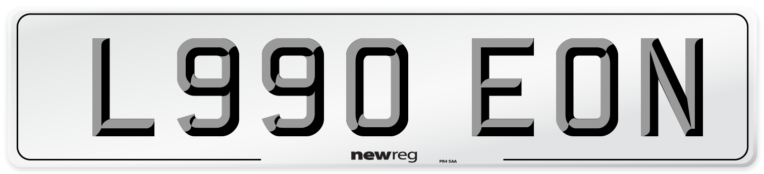 L990 EON Number Plate from New Reg
